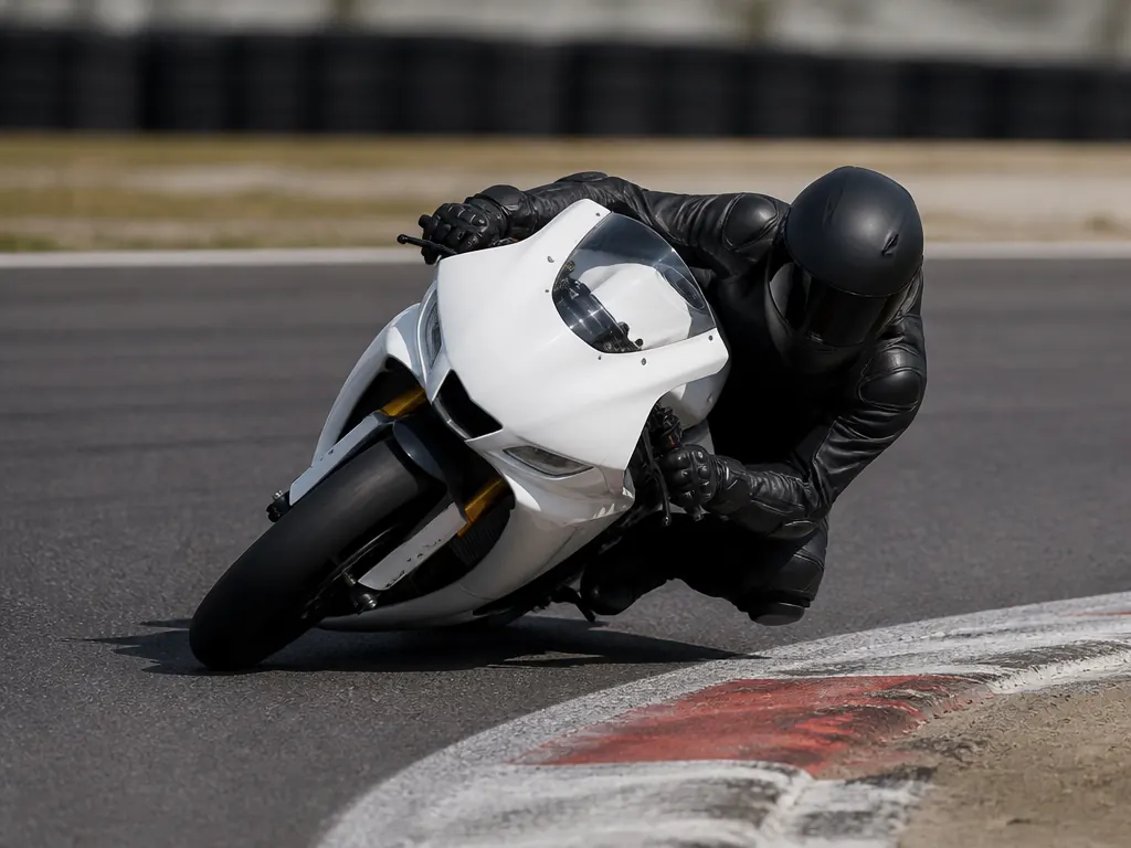 Motorcyklar i tät klunga genom en kurva på en roadracingbana, förarna nedböjda över tanken